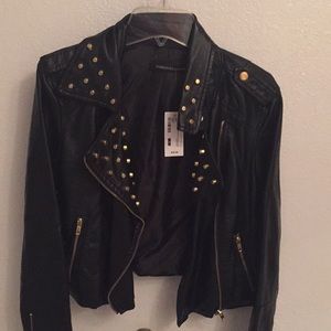 Leather studded jacket